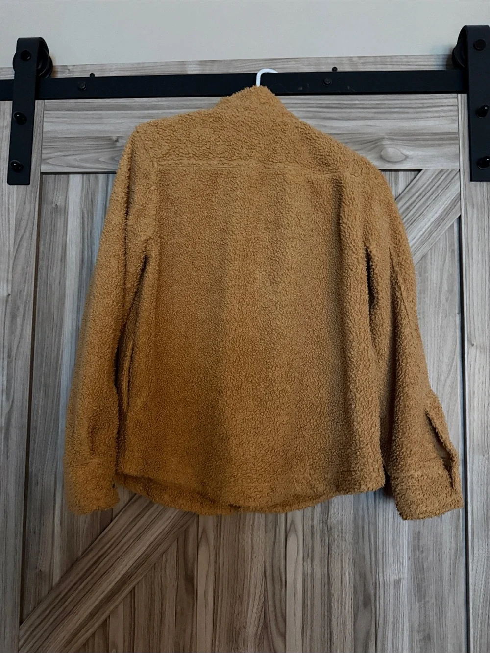 SO Teddy Sherpa Shirt Jacket in Camel